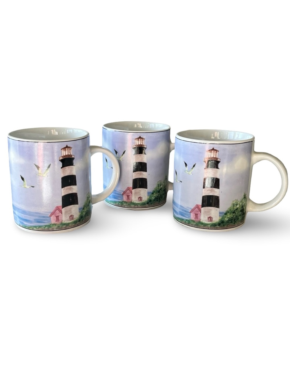 Thomson Pottery Lighthouse Mugs Set of 3